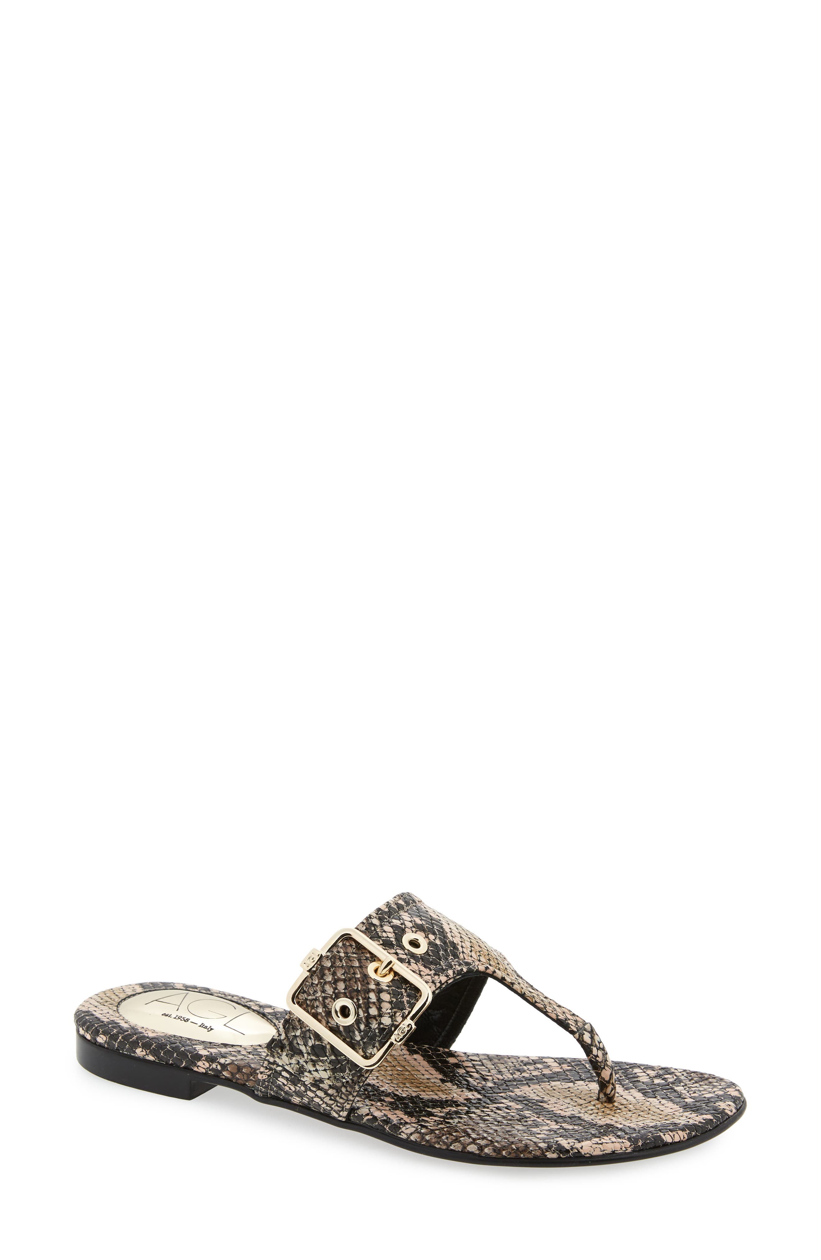 Agl Buckle Flip Flop - Beige