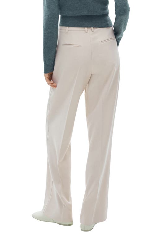 Shop Mango Pleat Front Stretch Straight Leg Pants In Beige