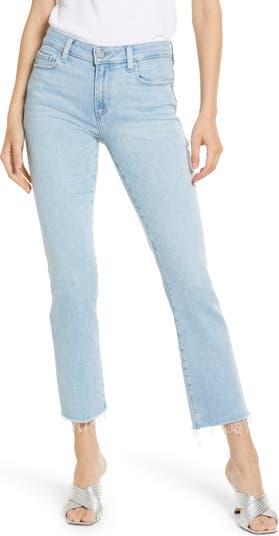 PAIGE Amber Raw Hem Ankle Straight Leg Jeans | Nordstrom