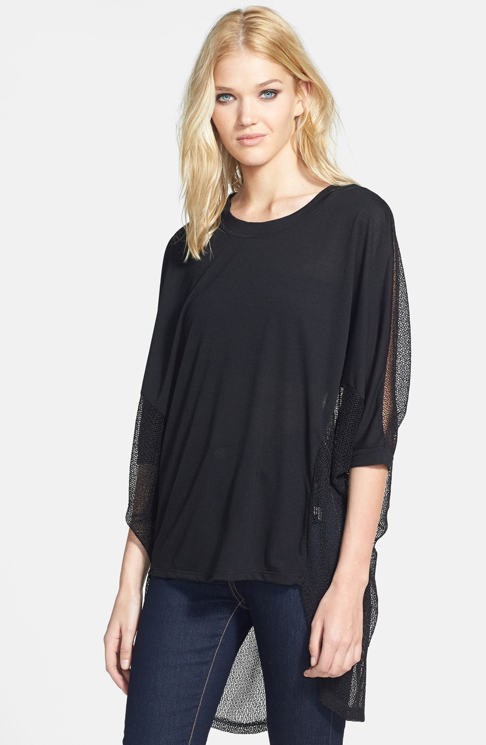 Lucca Couture High/Low Sheer Mesh Top | Nordstrom