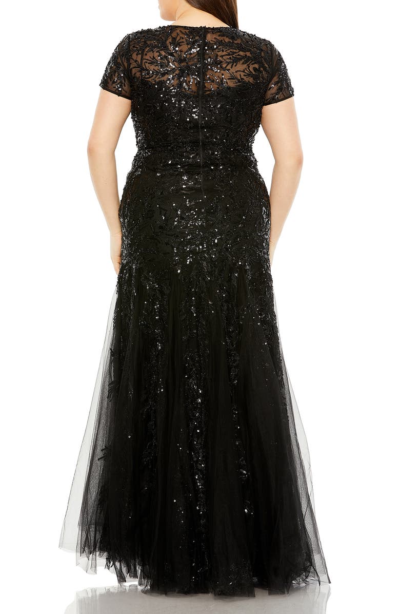 FABULOUSS BY MAC DUGGAL Embellished Short Sleeve Gown | Nordstrom