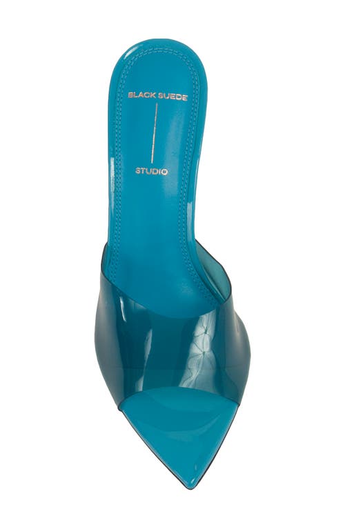 Black Suede Studio Bella Sandal In Teal Patent