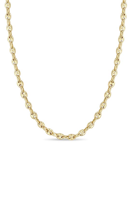 Shop Zoë Chicco 14k Yellow Gold Puffed Mariner Chain Necklace