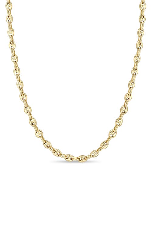 Zoë Chicco 14K Yellow Gold Puffed Mariner Chain Necklace at Nordstrom, Size 16