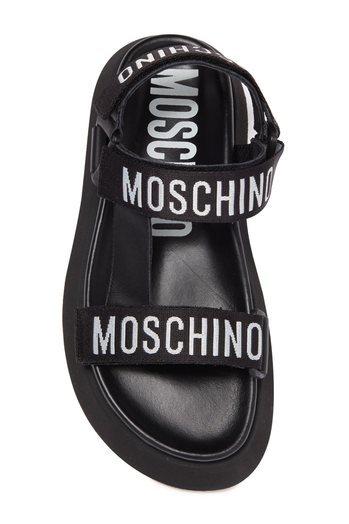 Moschino flatbed logo strap sandal Clearance