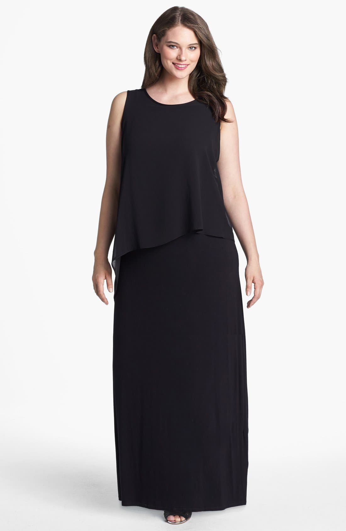 Evans Overlay Bodice Maxi Dress (Plus Size) Nordstrom