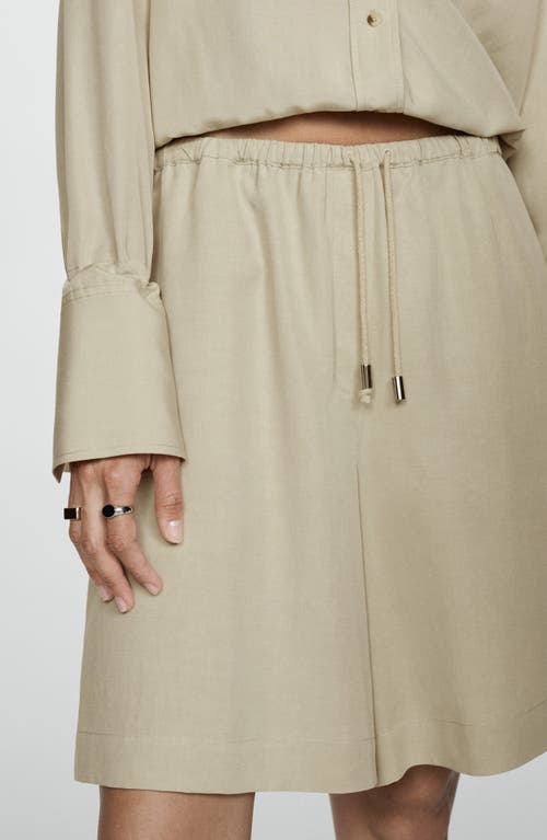 Mango Wide Leg Bermuda Shorts In Green