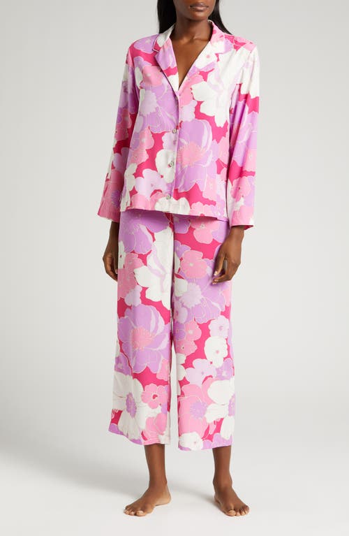 Natori Croisette Floral Matte Satin Pajamas Pink at Nordstrom,