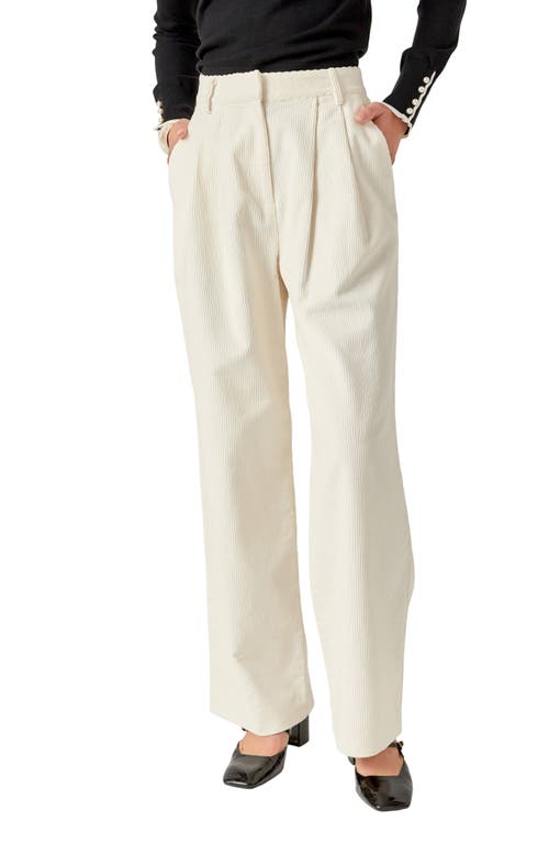 English Factory Wide Leg Corduroy Pants In Off White
