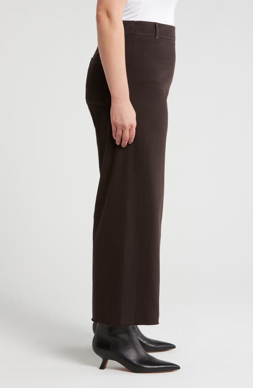 Shop Lyssé Erin High Waist Wide Leg Knit Denim Pants In Double Espresso