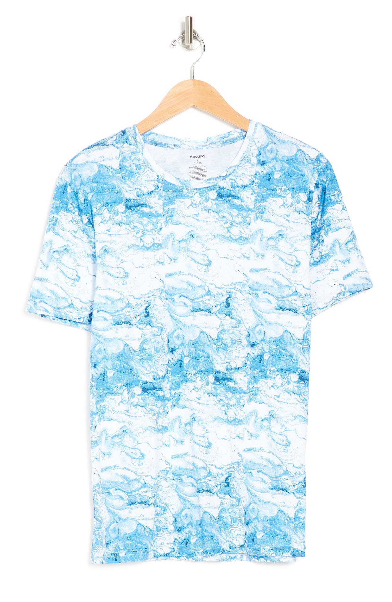 Abound Printed Crew Neck Short Sleeve Shirt In Light/pastel Blue