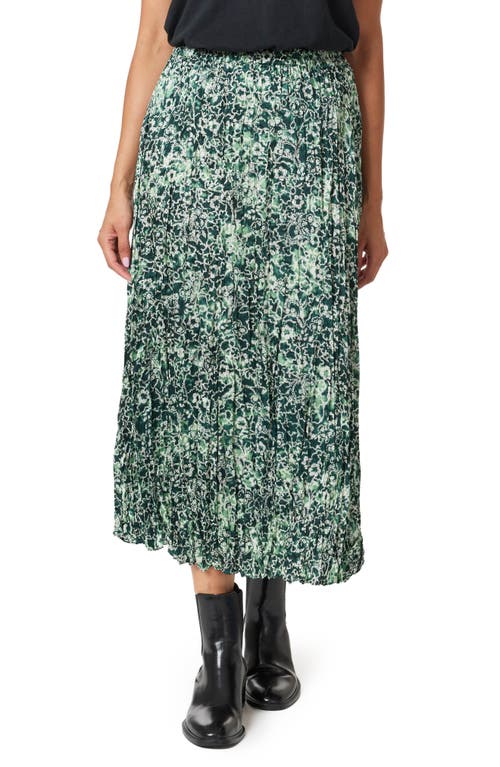 Scotch & Soda Shibori Floral Pleated Crinkle Skirt In Shibori Floral Green