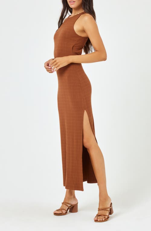 L Space Francesca Open Back Rib Cover-Up Dress in Coffee