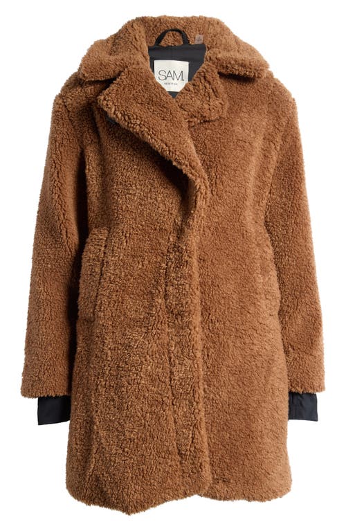 Shop Sam . Faux Shearling Coat In Teddi