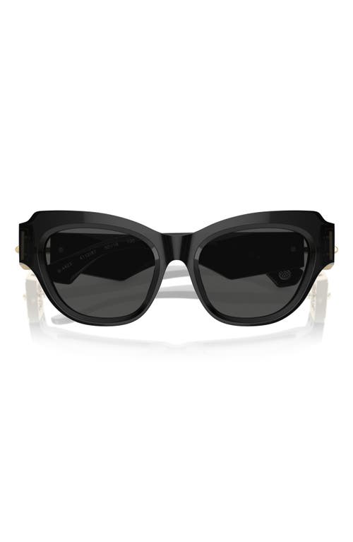 Shop Burberry 52mm Irregular Sunglasses In Black/dark Grey