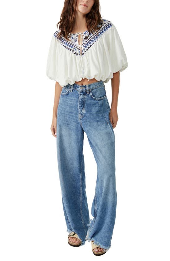 Free People Women's Joni Embroidered Top In Ivory Combo | ModeSens