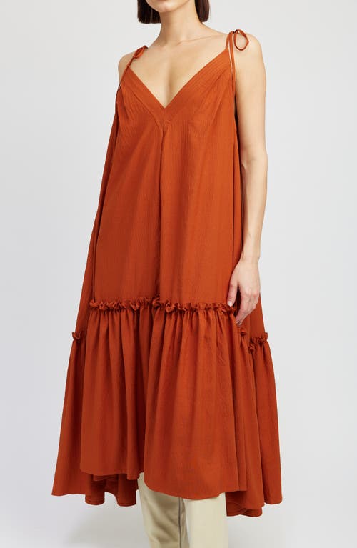 Shop En Saison Itzel Tiered Midi Dress In Sienna