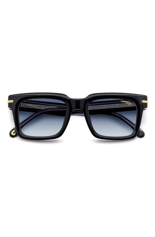 Carrera Eyewear 52mm Rectangular Sunglasses In Str Black/blue Shaded