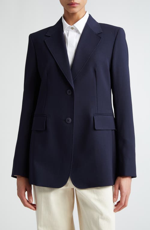 Max Mara Studio Dingey Wool Crepe Blazer Navy at Nordstrom,