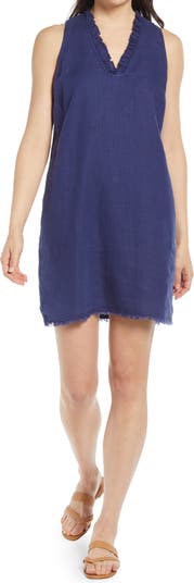 Tommy Bahama Two Palms Ruffle V-Neck Linen A-Line Dress | Nordstrom