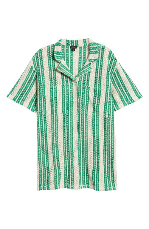 Nasty Gal Knit Resort Shirt In Green