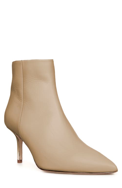 L'AGENCE Aimee Pointed Toe Bootie in Vintage White Leather