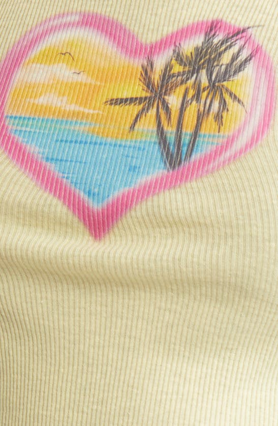 Shop Boys Lie Boardwalk Heart Graphic Tank Top In Yellow