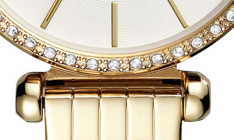 Fossil Tillie Three Hand Quartz Cz Bezel Bracelet Watch, 36mm In Gold