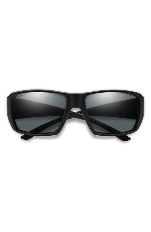 Smith Guides Choice Xl 63mm Chromapop™ Polarized Oversize Square Sunglasses In Black