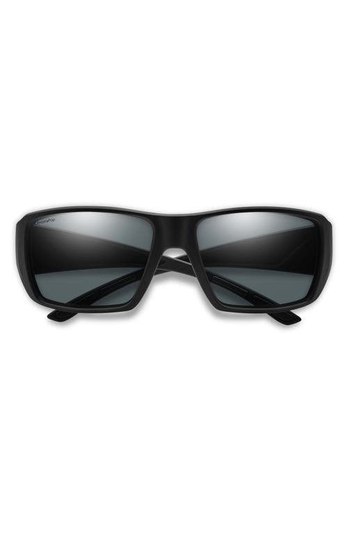 Smith Guides Choice Xl 63mm Chromapop™ Polarized Oversize Square Sunglasses In Matte Black/glass Gray