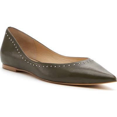 Botkier Aubrey Studded Pointed Toe Flat, Green