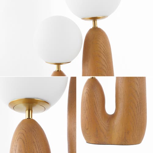 JONATHAN Y JONATHAN Y ODA 17.75" 2-LIGHT MODERN BOHEMIAN RESIN/IRON/FROSTED GLASS DANISH CACTUS LED TABLE LAMP 