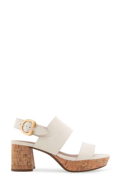 Shop Aerosoles Camera Platform Sandal In Eggnog Leather W/cork