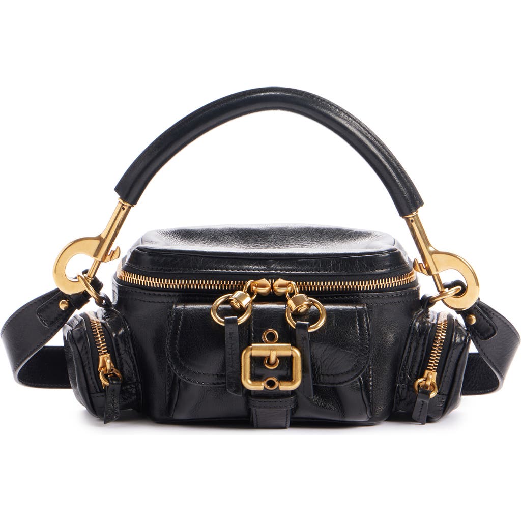 Chloé Small Camera Leather Top Handle Bag In Black