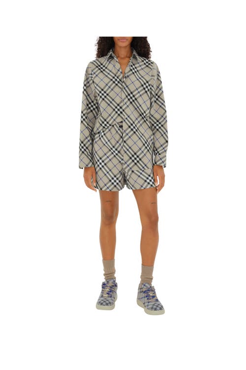 Shop Burberry Relaxed Fit Check Cotton Shirt In Lichen