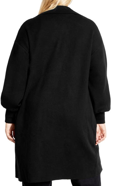 Shop City Chic Ivy Long Cardigan In Black