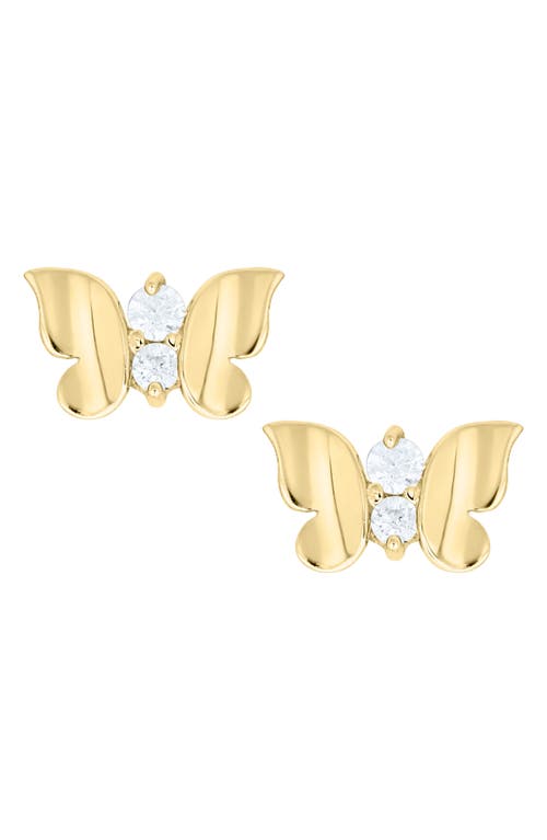 Mignonette 14K Gold & Cubic Zirconia Butterfly Stud Earrings at Nordstrom