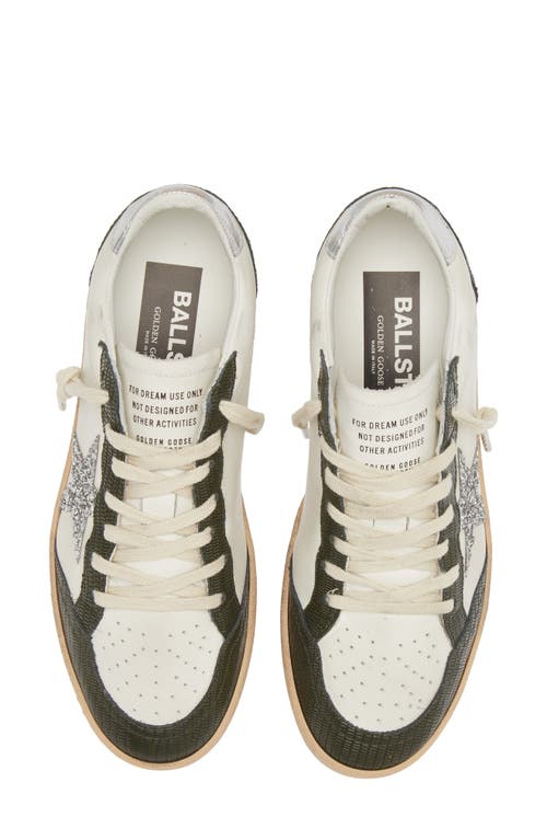 Shop Golden Goose Ball Star Low Top Sneaker In White/green