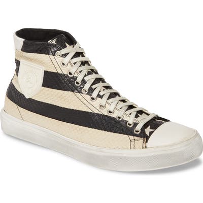 Saint Laurent Bedford Genuine Snakeskin Sneaker, Black
