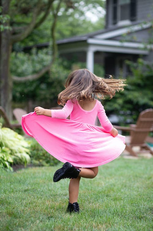 Worthy Threads Girls' Girls Twirly Dress In Pink Candy Stretch Velvet - Little Kid, Big Kid In Pink Candy