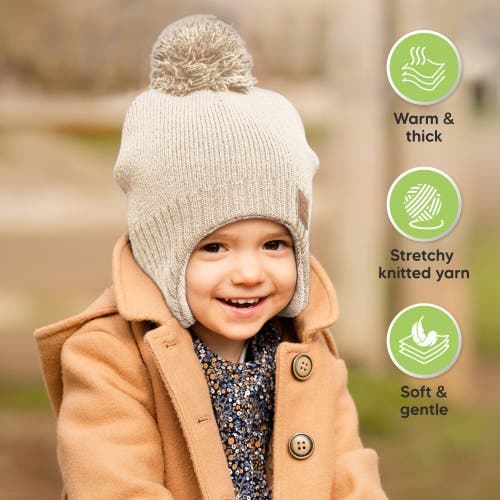 Keababies Muff Knitted Beanie In Cream