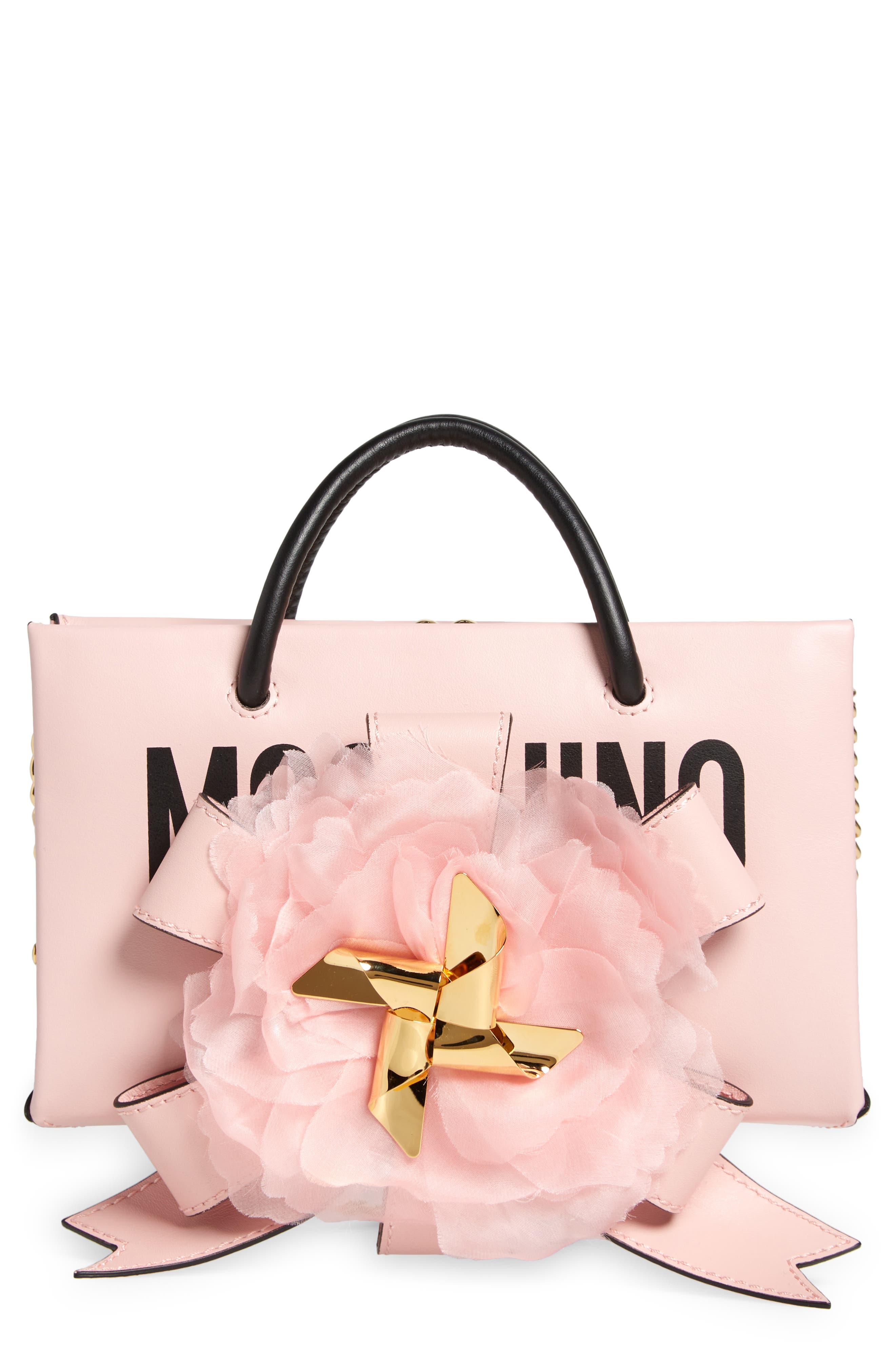 Moschino mini leather tote bag - Pink