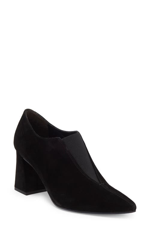 Stacia Pointed Toe Bootie in Black Suede
