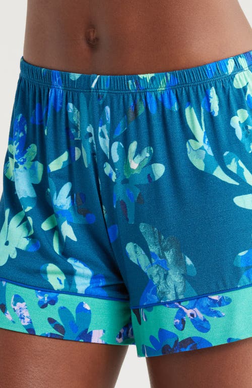 Alivia Alex Short Pajamas In Marble Floral Navy/jade