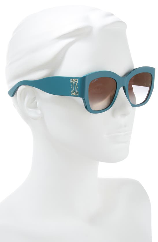 Cartier 52mm Cat Eye Sunglasses In Green