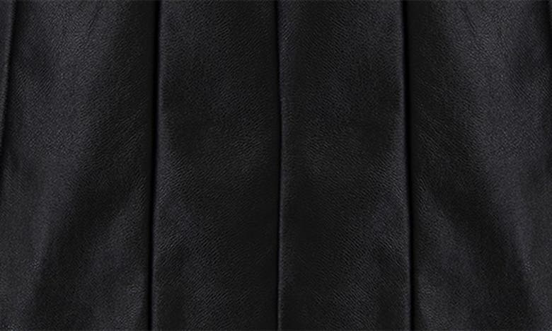 Shop Habitual Kids' Puff Sleeve Faux Leather Dress In Black