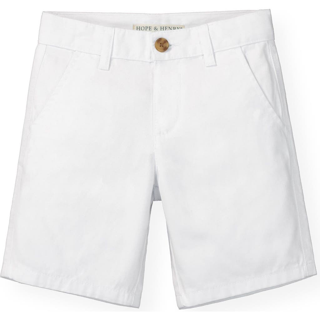 Hope & Henry Boys' Organic Cotton Stretch Chino Short, Toddler In White