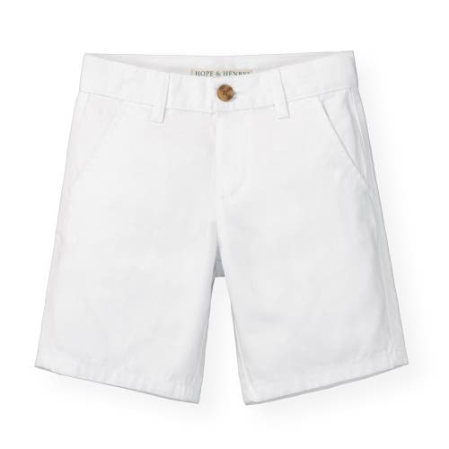 Hope & Henry Boys' Organic Cotton Stretch Chino Short, Toddler White at Nordstrom,