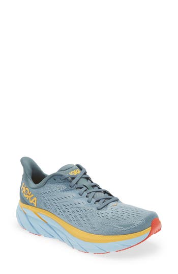 Hoka Clifton 8 Running Shoe In Goblin Blue/mountain Spring