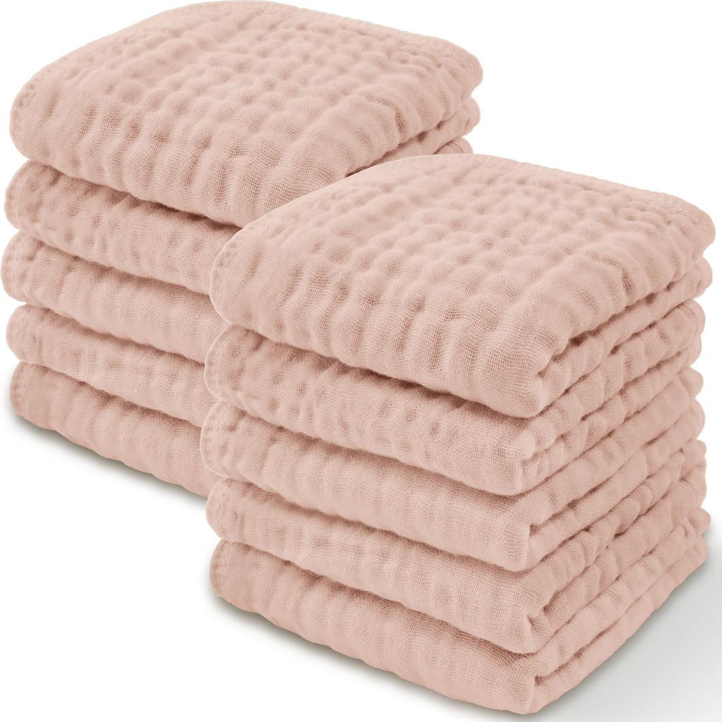 Comfy Cubs Muslin Washcloths In Blush